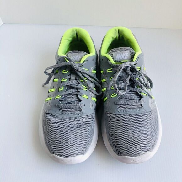 Womens Nike Lunarstelos Running Shoes 844736-007 Light Gray Neon Green Sz 7.5 - Picture 4 of 9